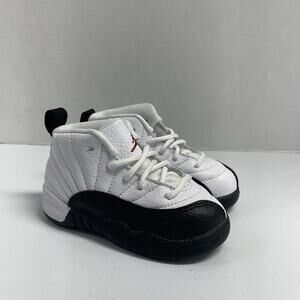 Air Jordan 12 Retro TD Taxi Flip 850000 162 Size 9 C Baby Toddler Shoes White